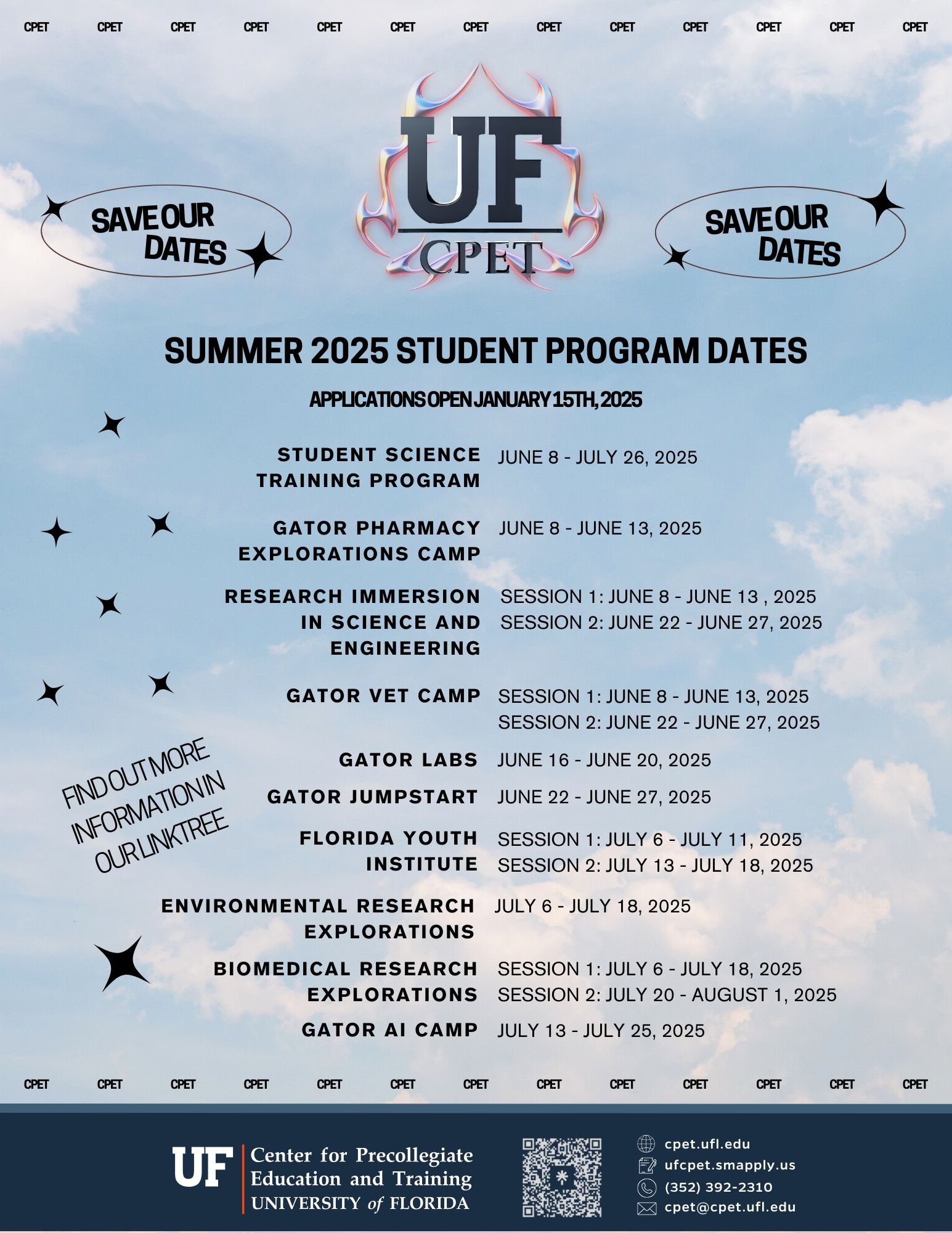 2025 Summer Program Dates Release 